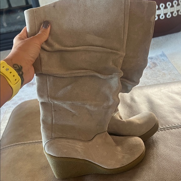 Aldo Women's Taupe Suede Wedge Boots - Picture 1 of 5